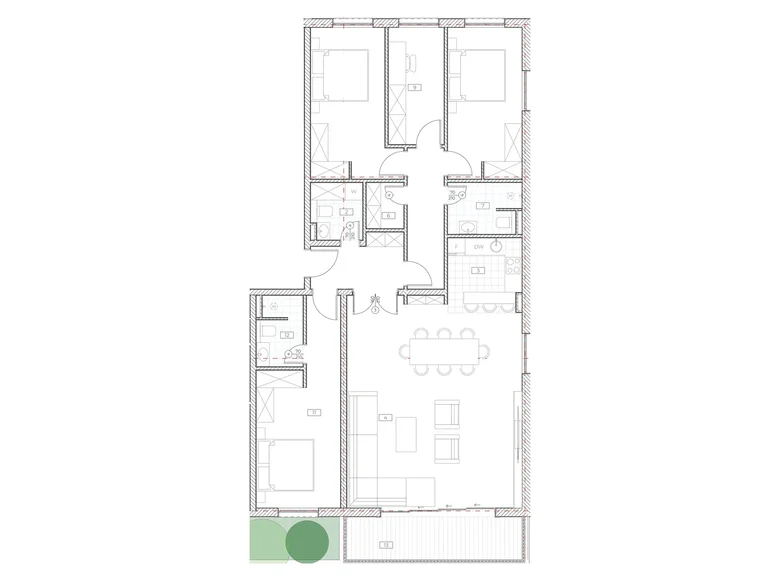 Mieszkanie 4 pokoi 122 m² Boreti, Czarnogóra