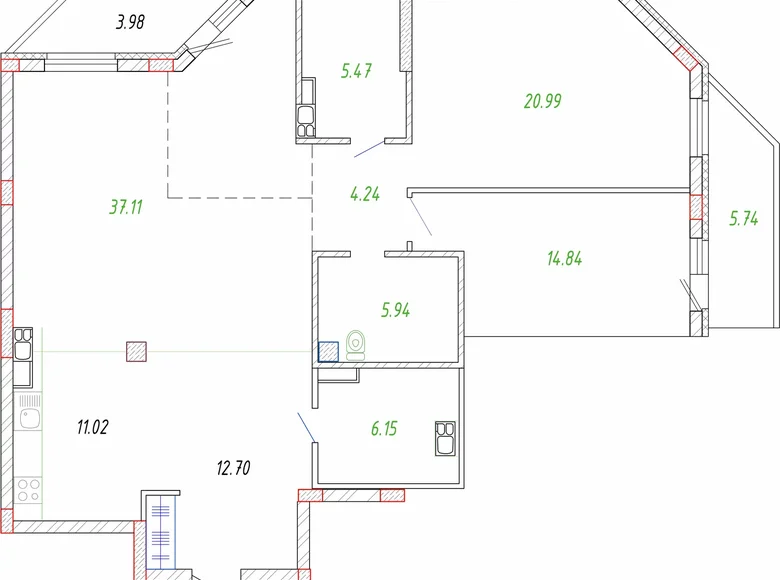 Квартира 3 комнаты 125 м² Шацк, Беларусь