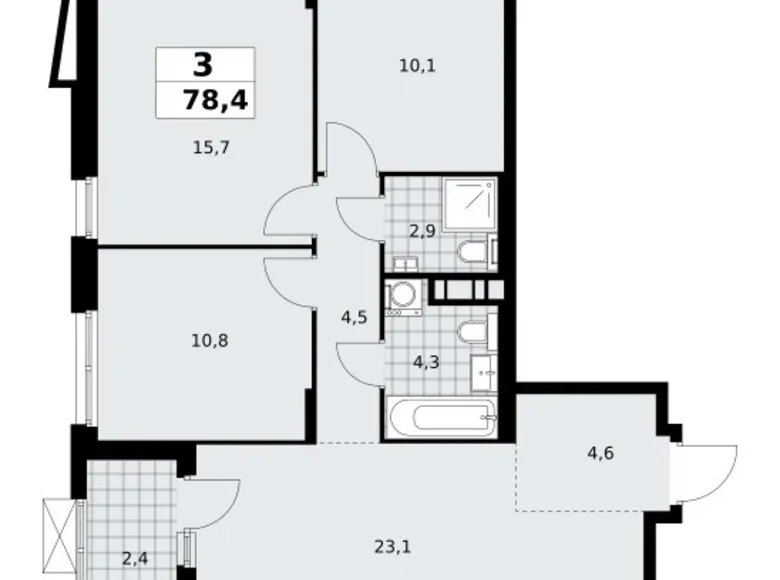 Квартира 3 комнаты 78 м² район Коммунарка, Россия
