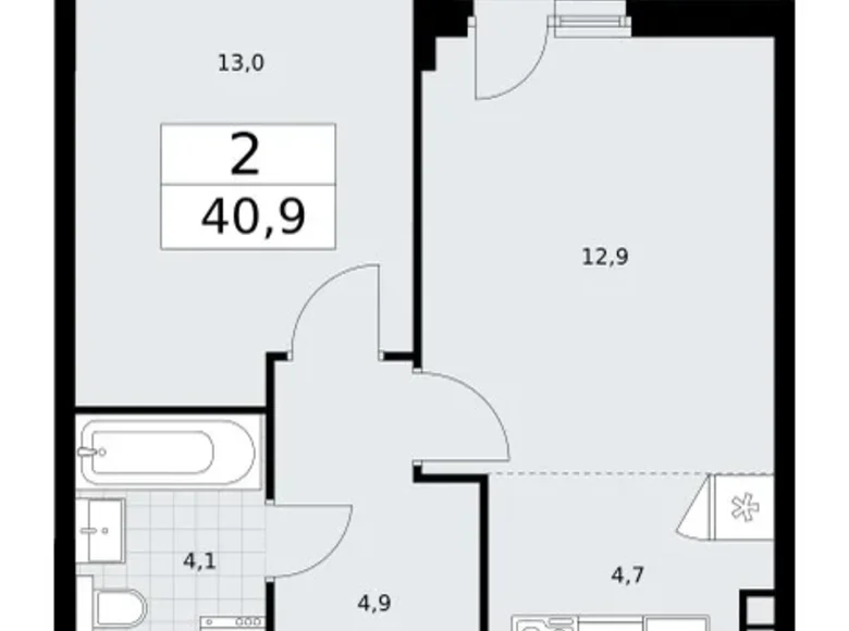 Apartamento 2 habitaciones 41 m² Vnukovo, Rusia