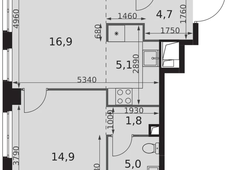 Wohnung 2 zimmer 53 m² Moskau, Russland