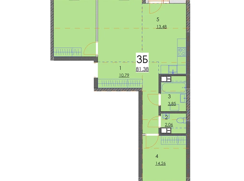 Mieszkanie 3 pokoi 81 m² Mińsk, Białoruś