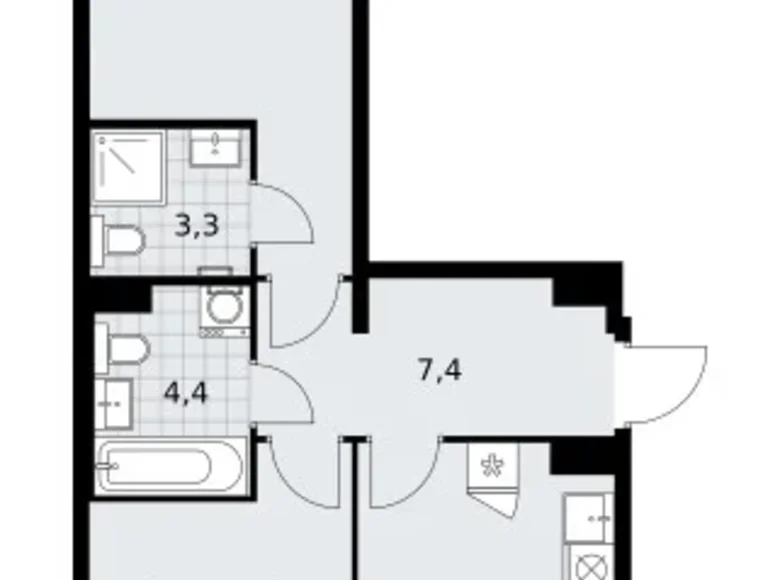 Apartamento 2 habitaciones 59 m² Troitsk, Rusia