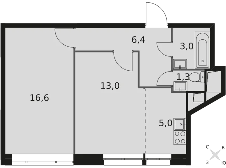 Mieszkanie 2 pokoi 45 m² Mytishchi Urban Okrug, Rosja