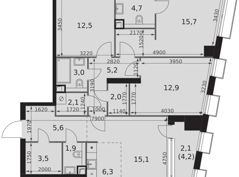 Wohnung 4 zimmer 93 m² Moskau, Russland