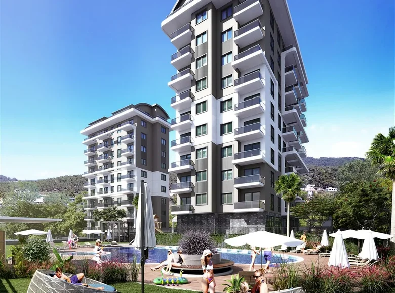 Mieszkanie 2 pokoi 54 m² Alanya, Turcja