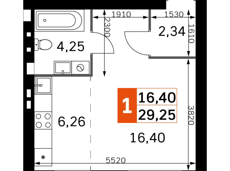 Studio 1 zimmer 29 m² Rajon Odinzowo, Russland