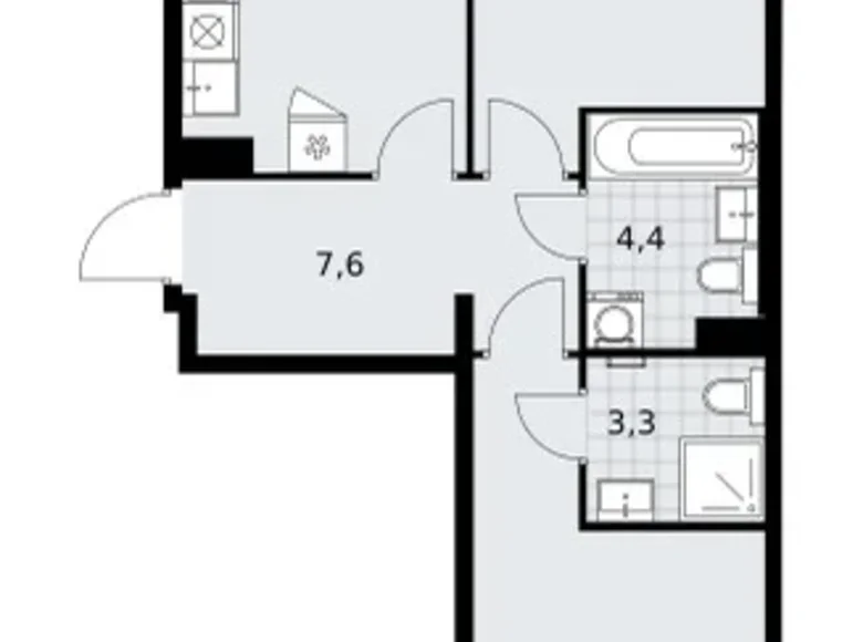 Apartamento 2 habitaciones 60 m² Troitsk, Rusia