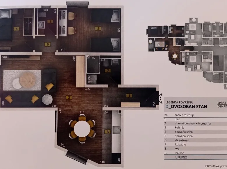 Appartement 2 chambres 73 m² Polje, Monténégro