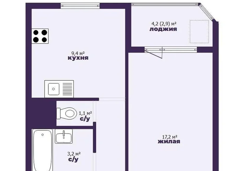 Apartamento 1 habitación 38 m² Minsk, Belarús