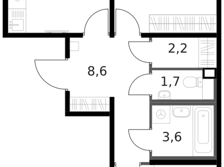 Appartement 2 chambres 60 m² Moscou, Russie