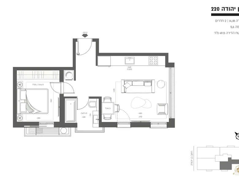 Apartamento 2 habitaciones 50 m² Tel-Aviv, Israel