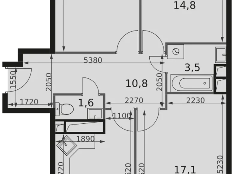 Apartamento 3 habitaciones 77 m² Mytishchi Urban Okrug, Rusia