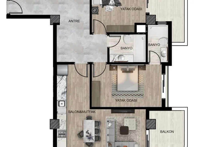 Mieszkanie 3 pokoi 150 m² Mezitli, Turcja