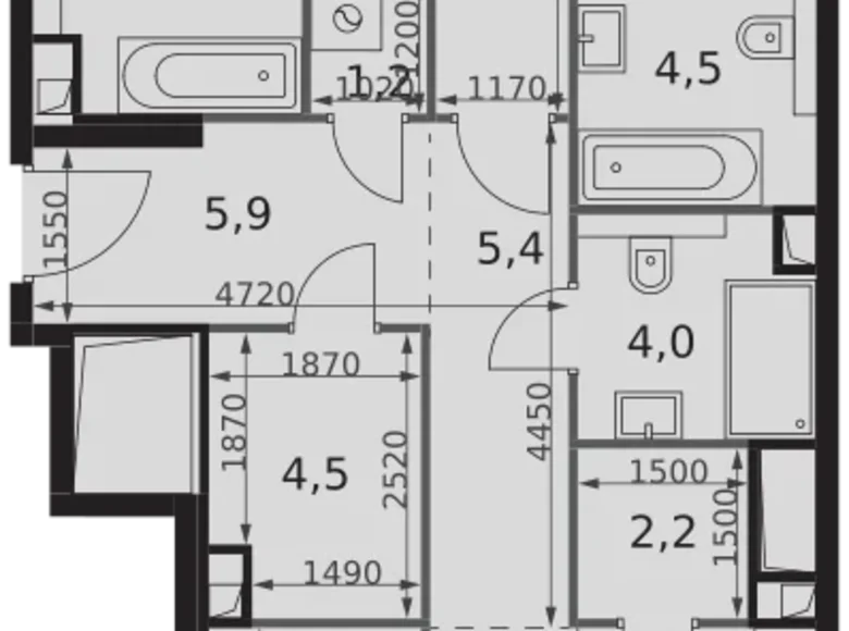 Mieszkanie 3 pokoi 99 m² Moskwa, Rosja