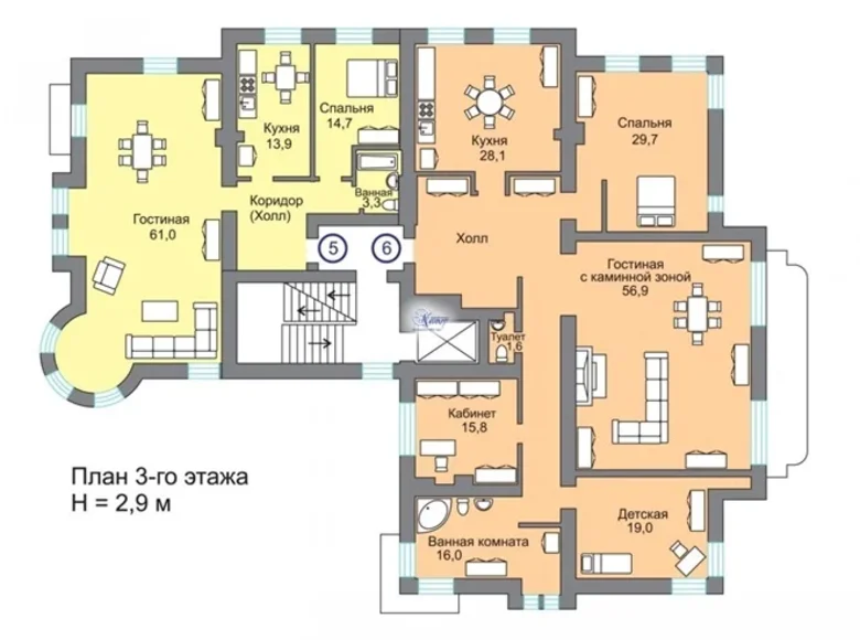 4 room apartment 206 m² Kaliningrad, Russia