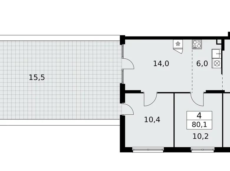 Apartamento 4 habitaciones 80 m² Troitsk, Rusia