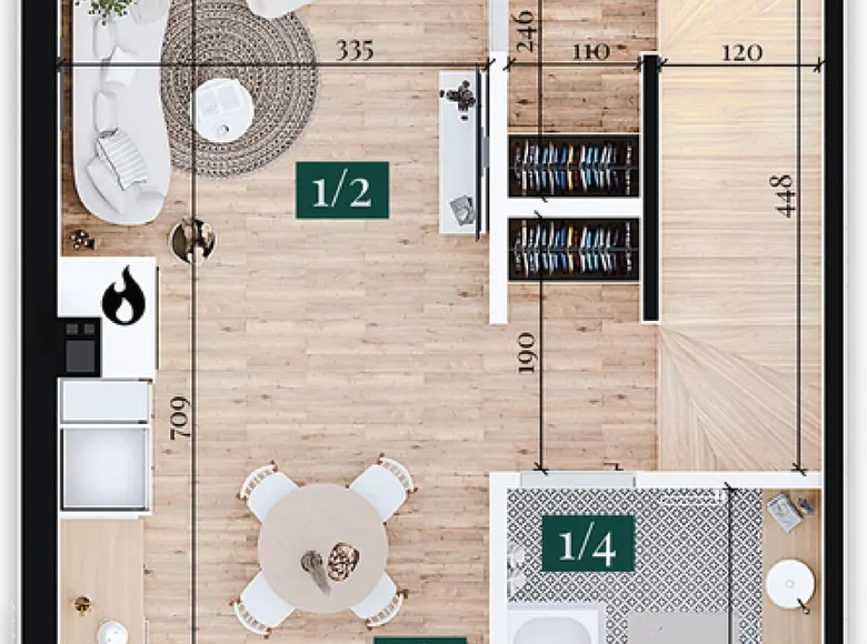 2 room apartment 62 m² Klepacze, Poland