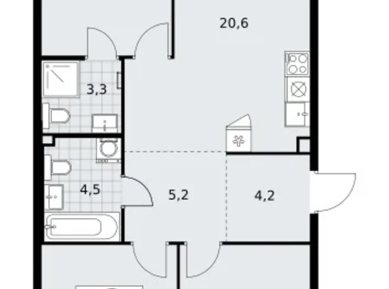 Mieszkanie 3 pokoi 76 m² Kommunarka, Rosja