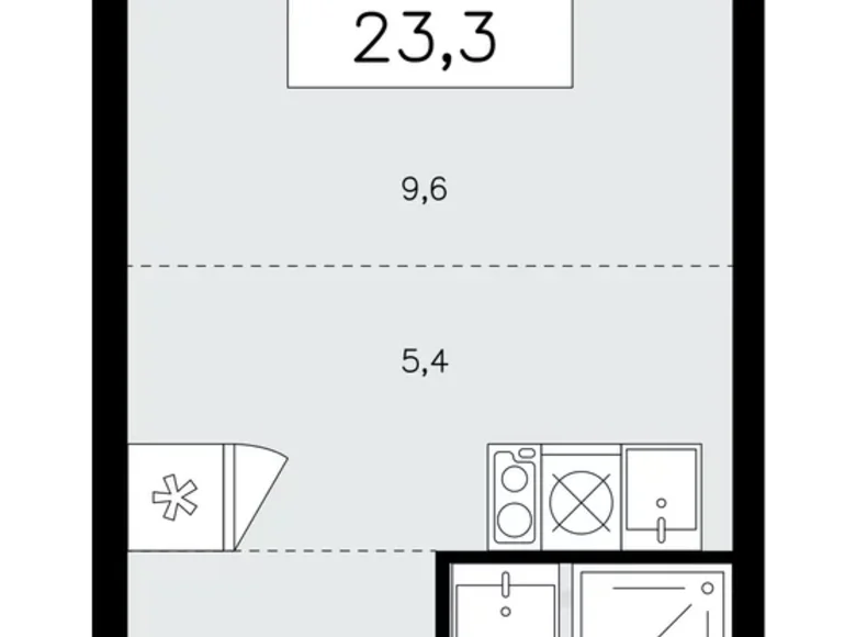 Mieszkanie 1 pokój 23 m² Kommunarka, Rosja