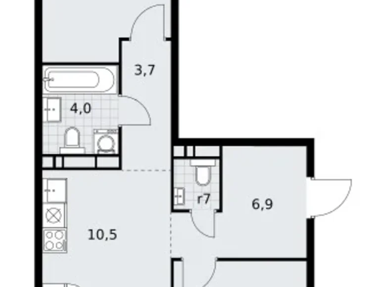 Mieszkanie 3 pokoi 60 m² Wnukowo, Rosja
