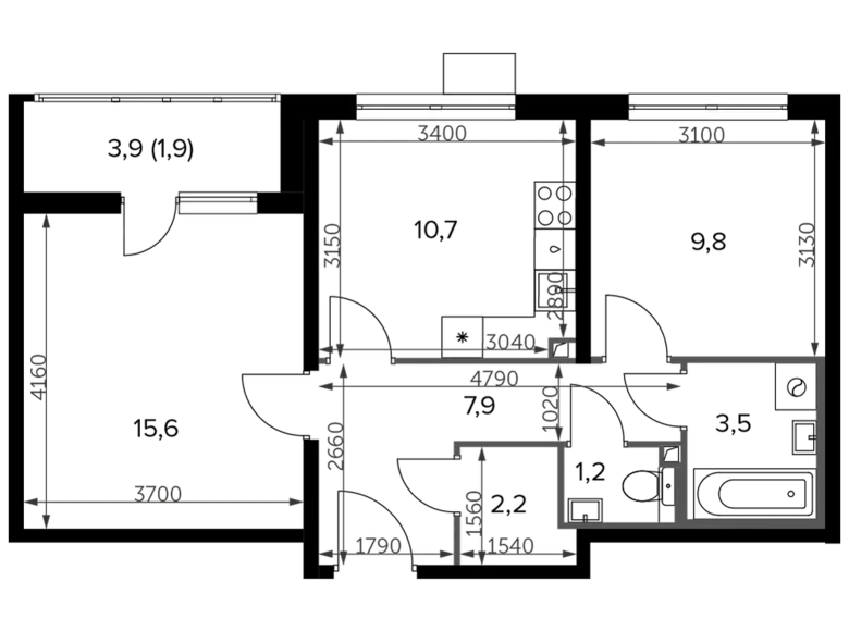 Apartamento 2 habitaciones 54 m² Leninsky District, Rusia