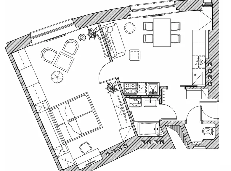 Wohnung 2 zimmer 54 m² Hauptstadt Prag, Tschechien