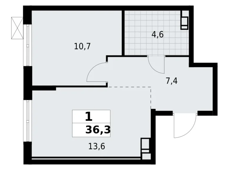 1 room apartment 36 m² Krasnoye Selo, Russia