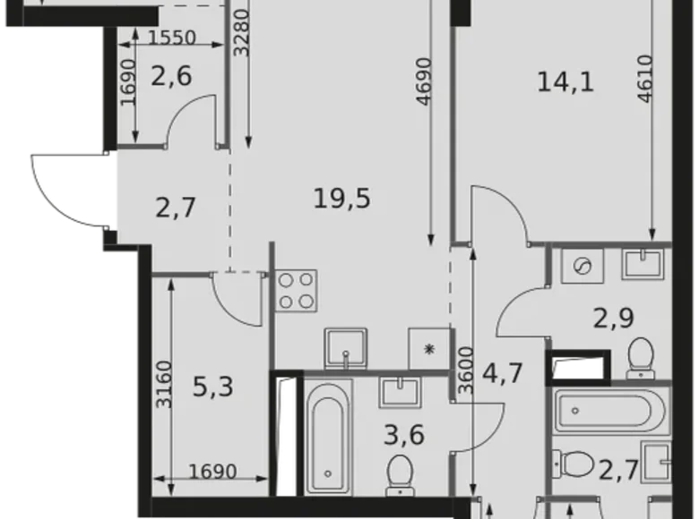 Wohnung 3 zimmer 87 m² Moskau, Russland