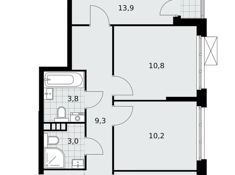 Apartamento 3 habitaciones 70 m² Kommunarka, Rusia