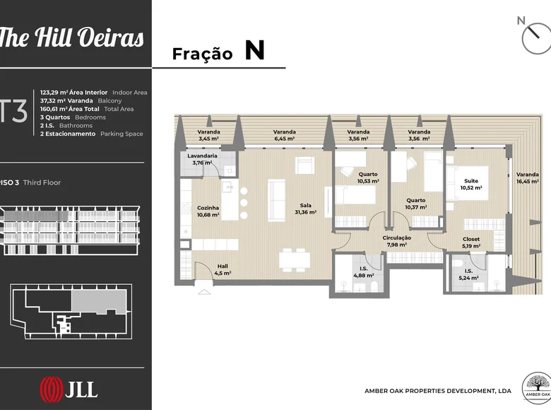 3 bedroom apartment 160 m² Barcarena, Portugal