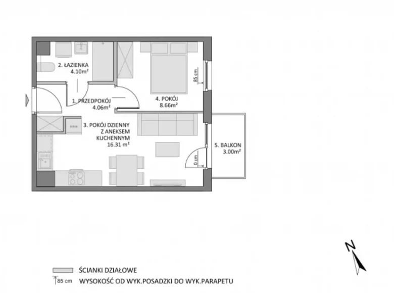Apartamento 2 habitaciones 35 m² Gdansk, Polonia