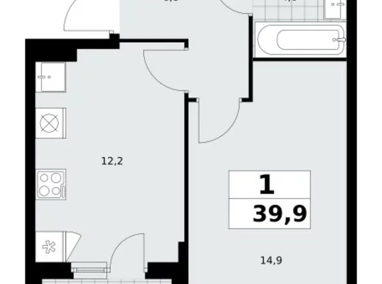 Mieszkanie 1 pokój 40 m² Kommunarka, Rosja