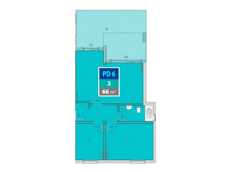 Mieszkanie 3 pokoi 66 m² Provodina, Czarnogóra