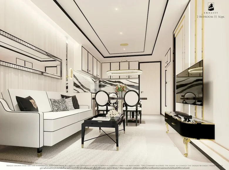 2 bedroom apartment 51 m² Pattaya City, Thailand