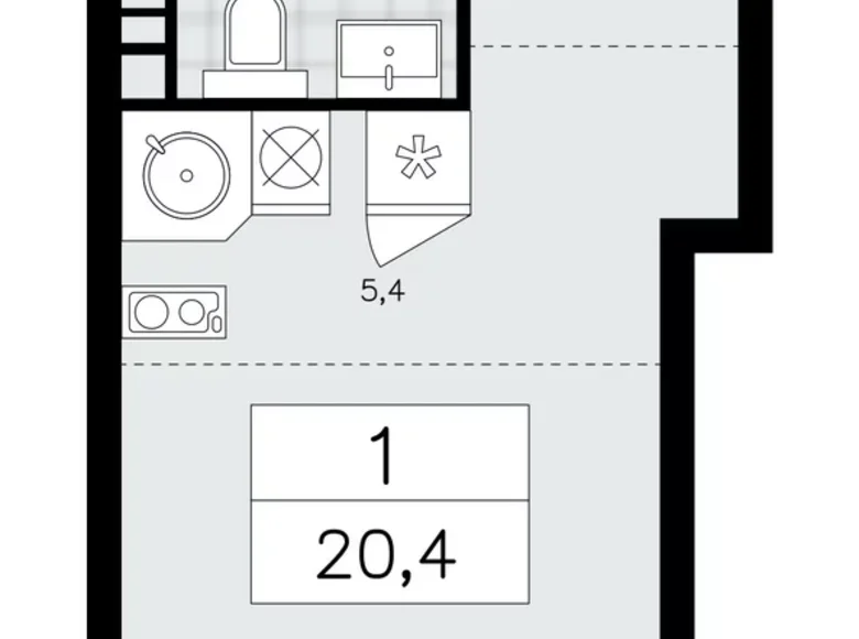 Appartement 1 chambre 20 m² Kommunarka, Russie