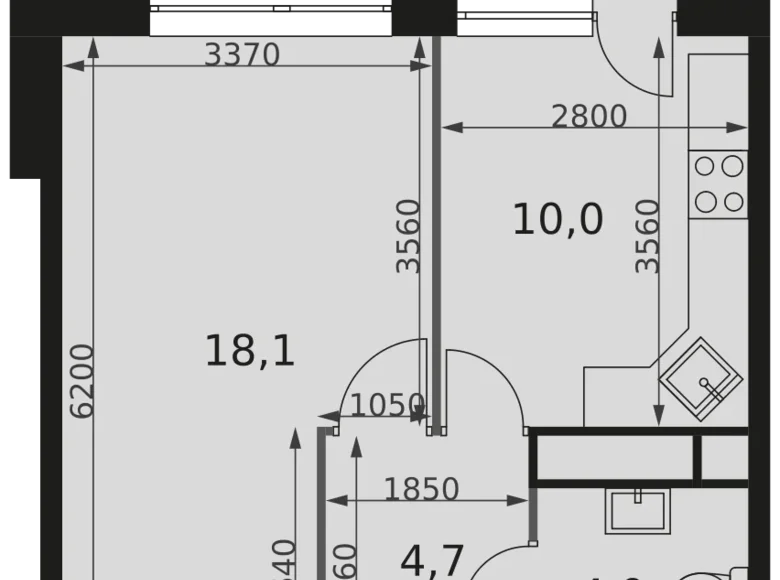 Wohnung 1 zimmer 38 m² Mytishchi Urban Okrug, Russland
