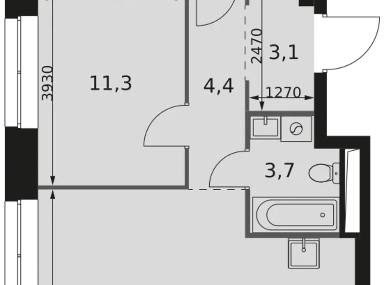 3 room apartment 67 m² Moscow, Russia