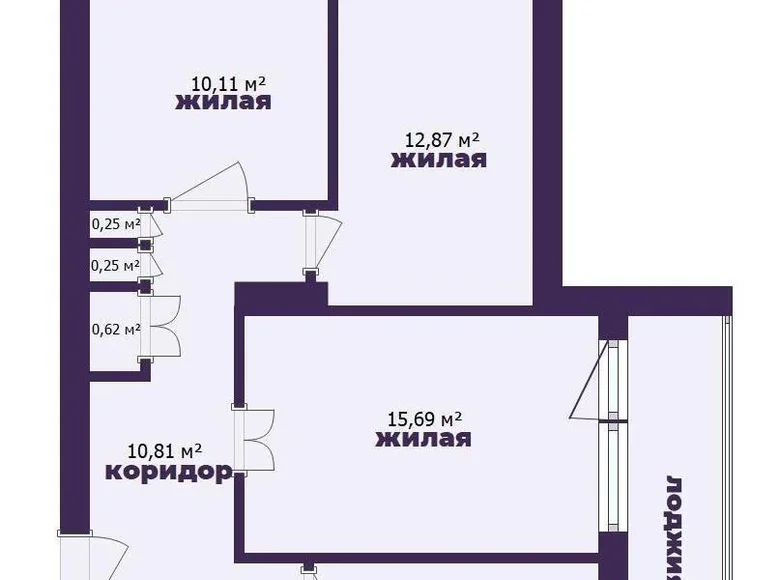3 room apartment 63 m² Minsk, Belarus
