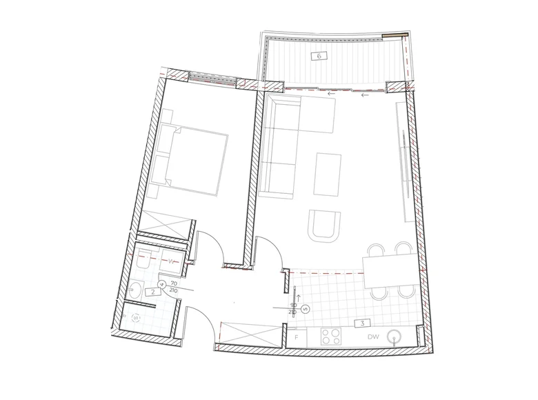 1 room apartment 60 m² Boreti, Montenegro