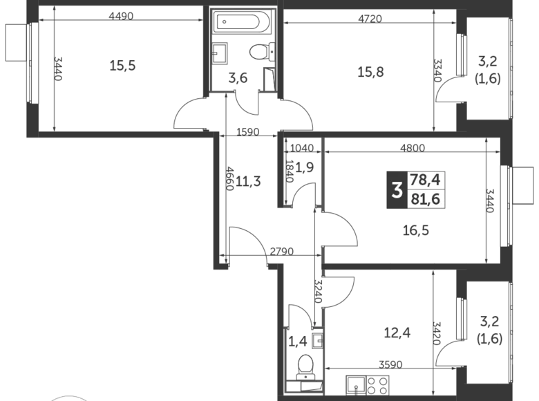 Wohnung 3 zimmer 82 m² Moskau, Russland