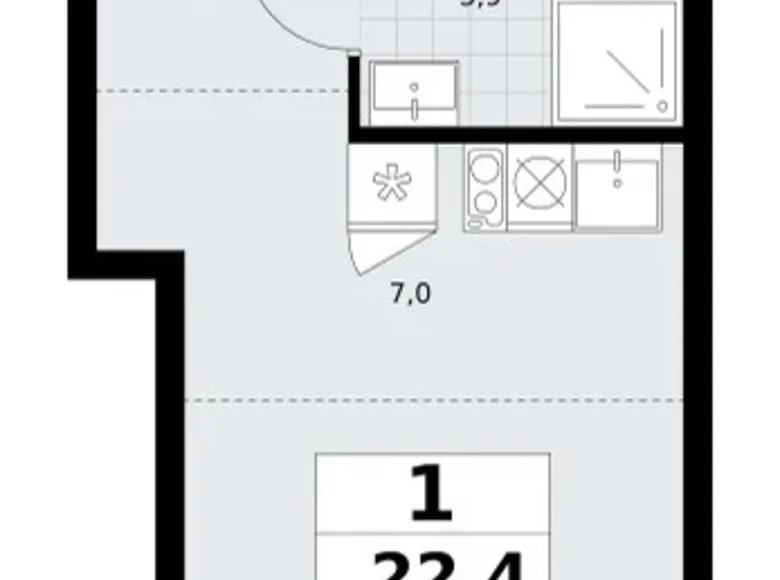 Appartement 1 chambre 22 m² Vnoukovo, Russie