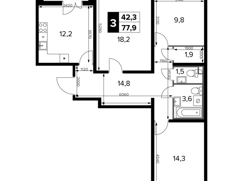 Wohnung 3 zimmer 78 m² Leninsky District, Russland