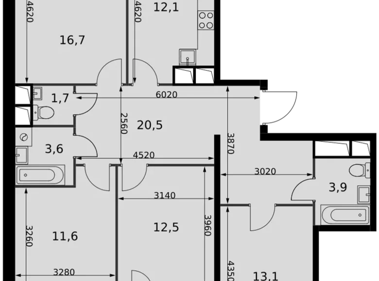 Mieszkanie 4 pokoi 98 m² Razvilka, Rosja