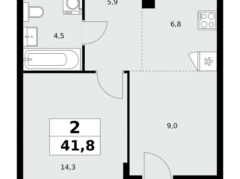 Apartamento 2 habitaciones 42 m² Kommunarka, Rusia