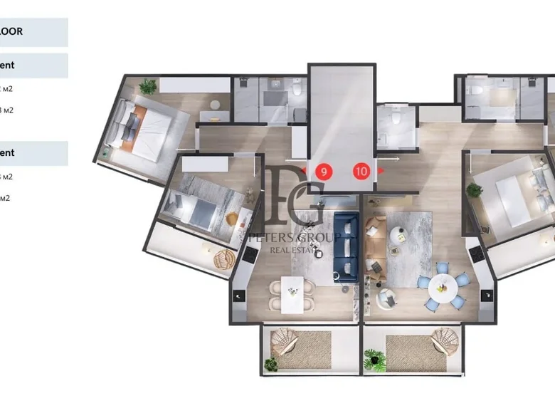 Appartement 1 chambre 27 m² Tivat, Monténégro