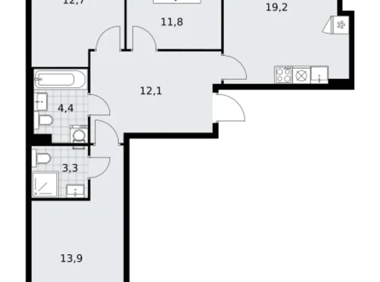Wohnung 3 zimmer 79 m² Troizk, Russland