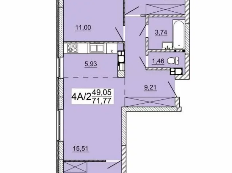 4 room apartment 72 m² Minsk, Belarus