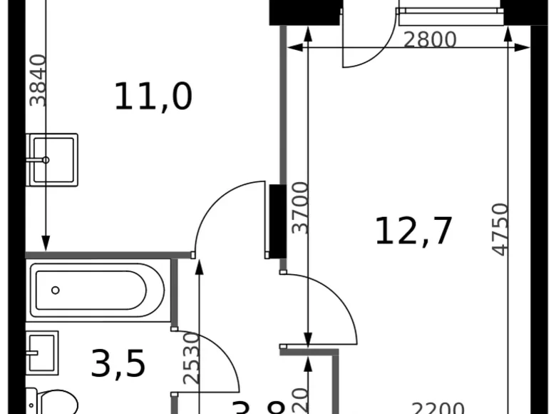 Mieszkanie 1 pokój 32 m² Sapronovo, Rosja