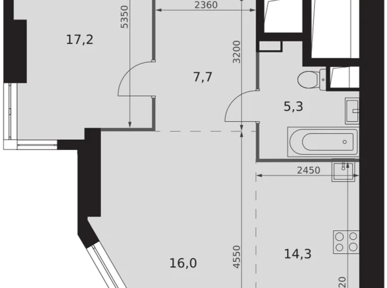Wohnung 2 zimmer 61 m² Moskau, Russland